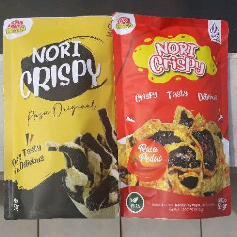 

KLF Keripik - Kripik / Kerupuk - Krupuk Nori Crispy 50 gr Cap Botan Vegan & Vegetarian