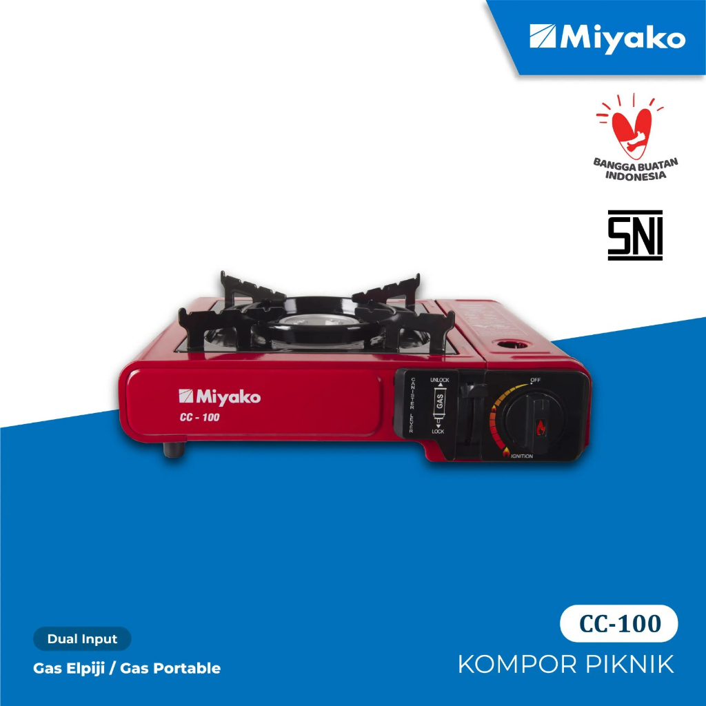Kompor Gas Travel Miyako CC100 Kompor piknik 1 tungku - Merah
