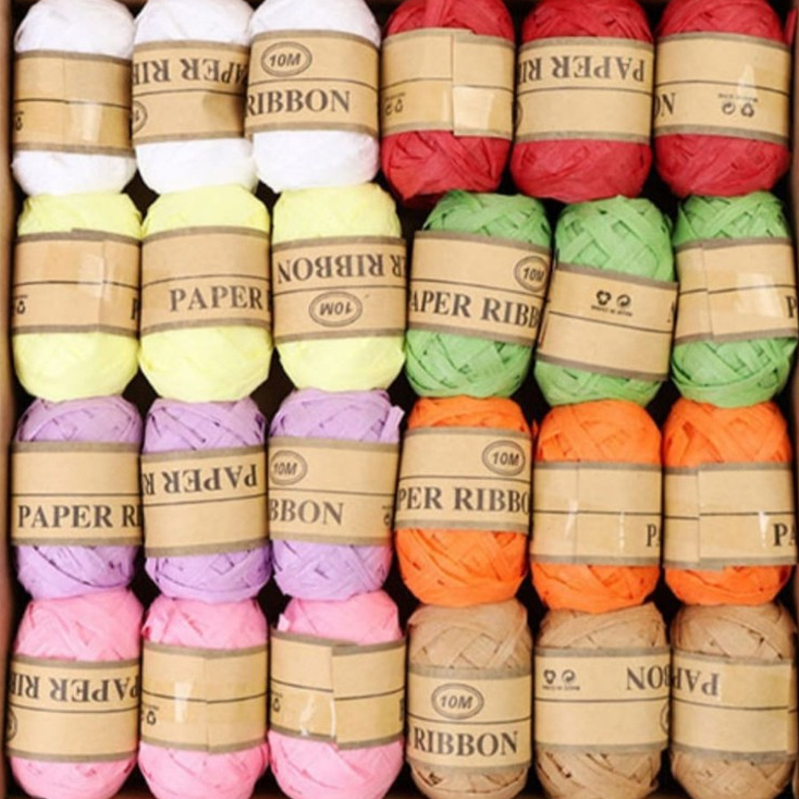 Tali Kertas ribbon / Tali Polos / tali Krajinan / Tali Craft / (Panjang 10M)