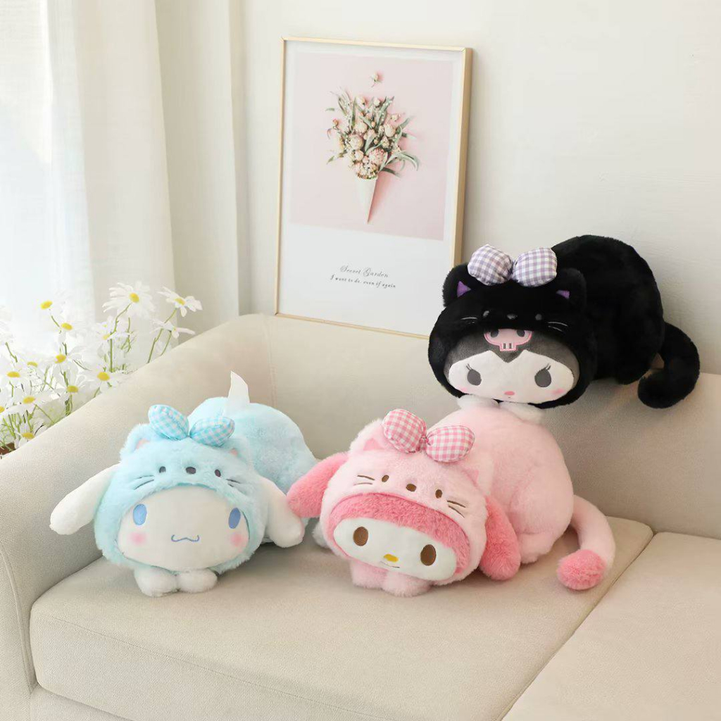 BONEKA TEMPAT TISU MELODY KUROMI CINNAMOROLL KUCING CAT TISSUE PLUSH LUCU SANRIO