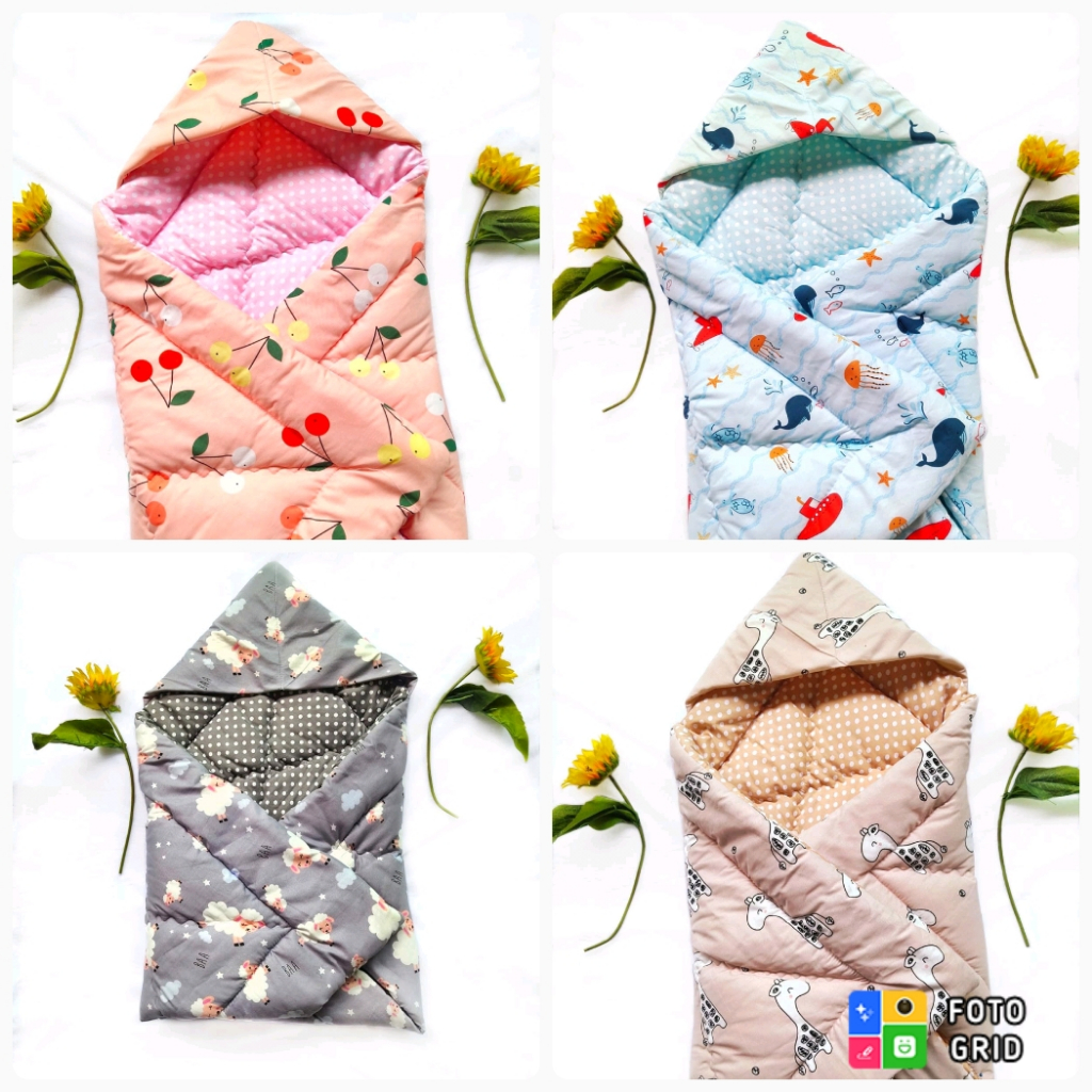 Selimut Topi Bayi/Hoodie Blanket Bayi/Selimut Bayi FREE Tas Mika Shafiyyah.sarban