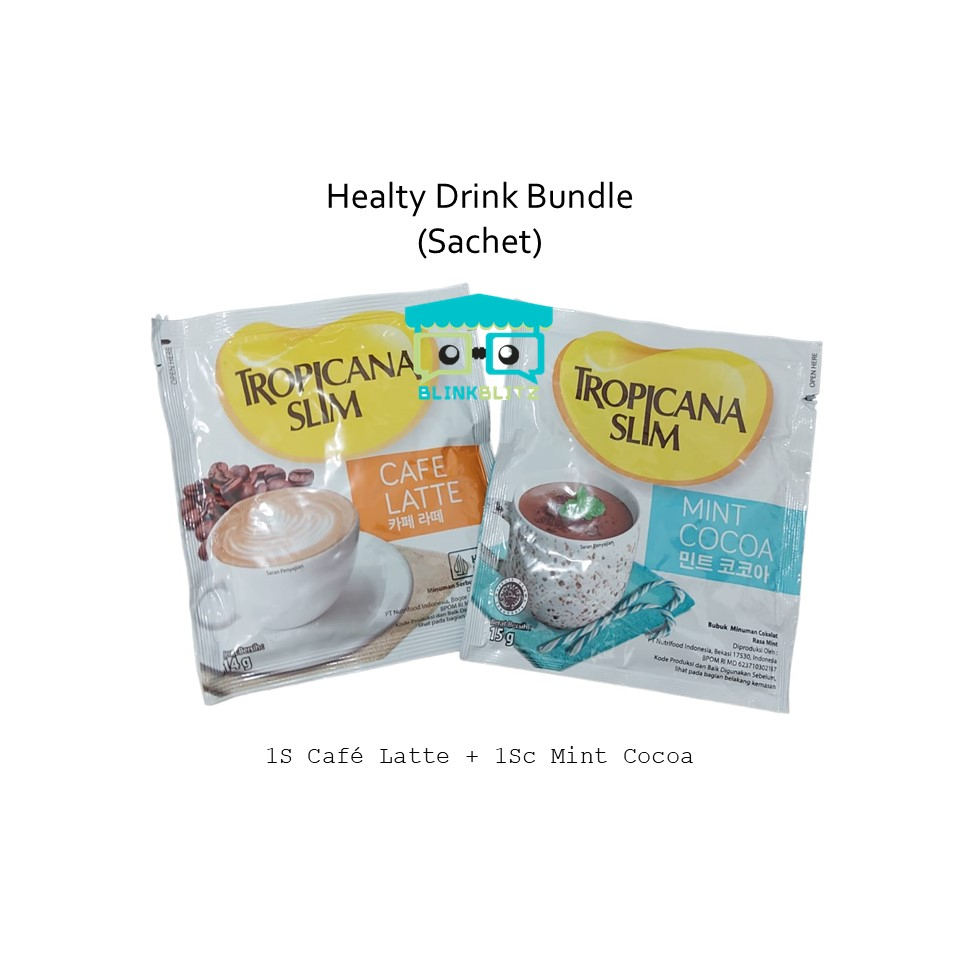 

SACHET Cafe Latte & Mint Cocoa Tropicana Slim Rendah Kalori Diet Keto Sehat