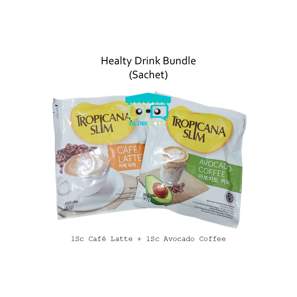 

SACHET Cafe Latte & Avocado Coffee Tropicana Slim Kopi Diet Keto Sehat Rendah Kalori