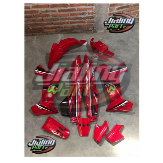 sepaket cover body halus Fiz R movistar merah body Yamaha Fiz R movistar merah