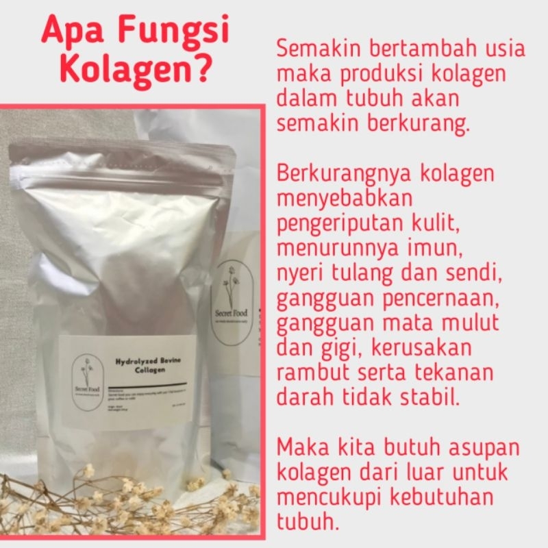 BIG 250 GRAM COLLAGEN MURNI HALAL TANPA CAMPURAN KOLAGEN SAPI BOVINE COLAGEN