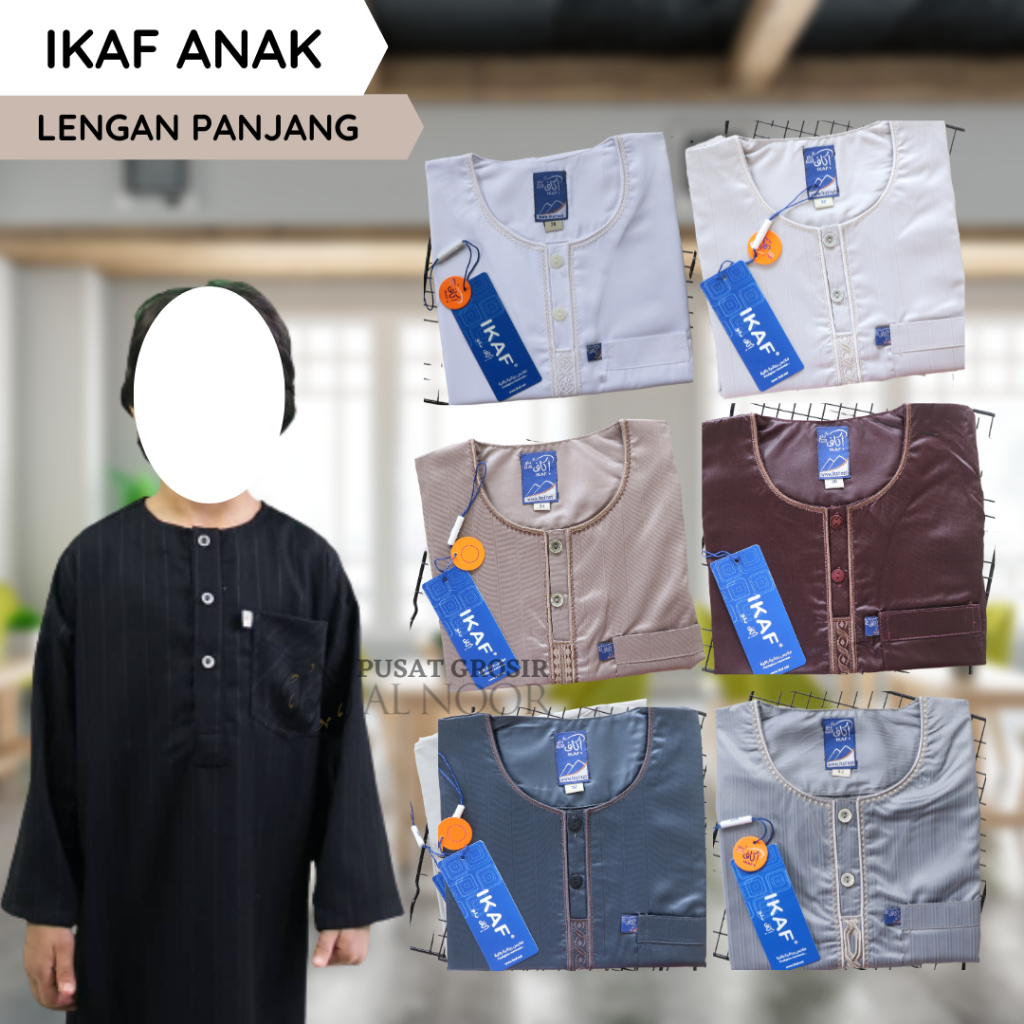 Jubah Saudi | Gamis Anak | Ikaf Polyster Lengan Panjang Anak & Remaja - Pusat Grosir Al Noor
