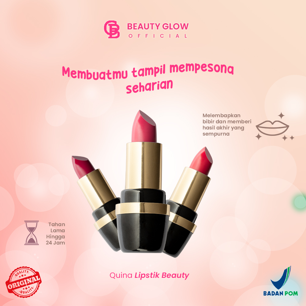 [HARGA GROSIR]Quina Lipstick Beauty/Lipstik Make Up Kosmetik/Lipstik Padat