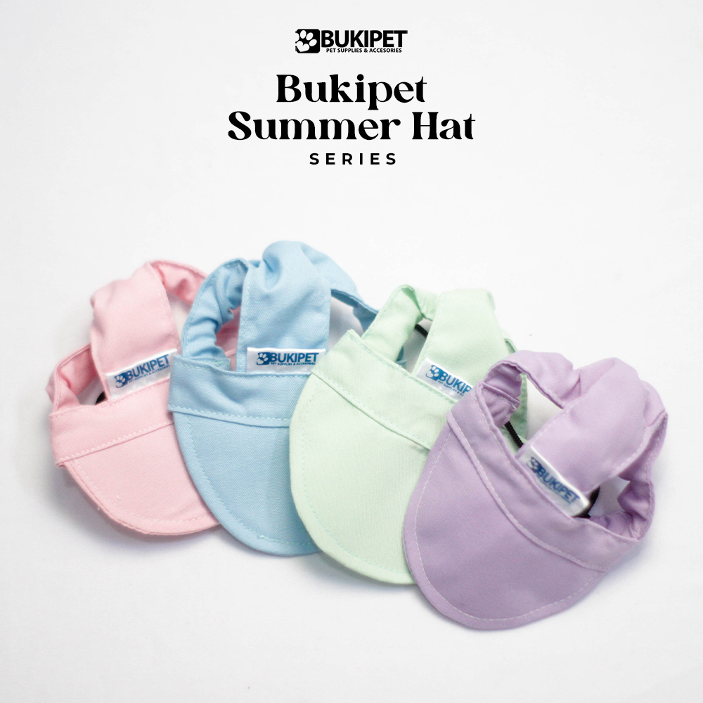 Topi Kucing dan Anjing Lucu Aksesoris Hewan Motif Pastel Bahan Canvas - BUKIPET SUMMER HAT
