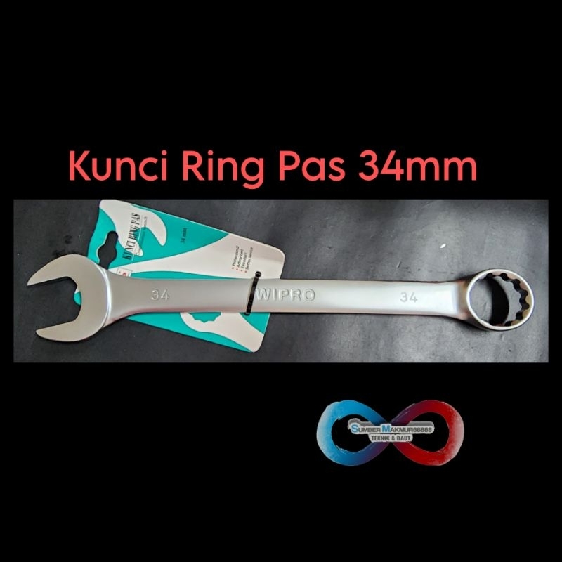 Kunci Ring Pas Ukuran 34 mm untuk Perbengkelan dan Otomotif