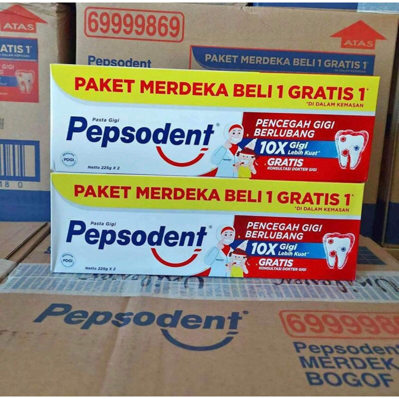 pepsodent 225gram beli 1 gratis 1