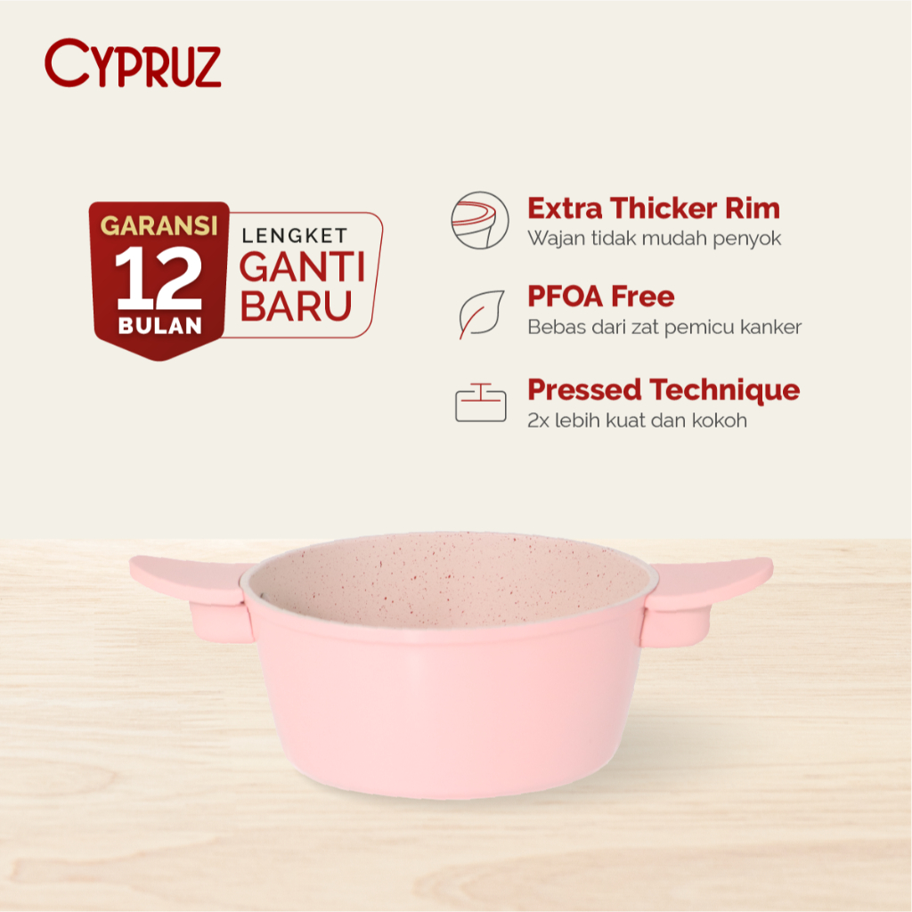 Cypruz Casserole Pan Stock Pot Panci Anti Lengket Mini Forged Series