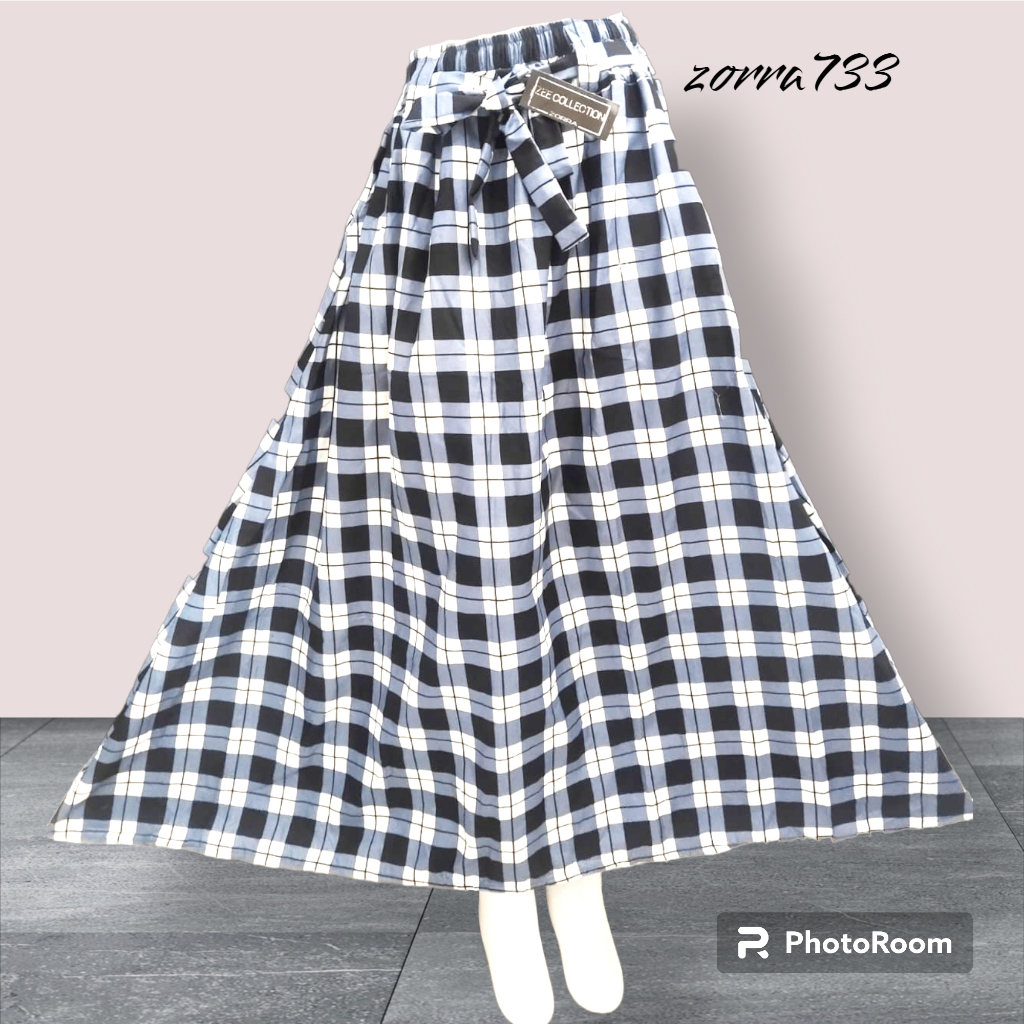 Rok wanita terbaru panjang payung model kekinian rok cewek jumbo motif kotak
