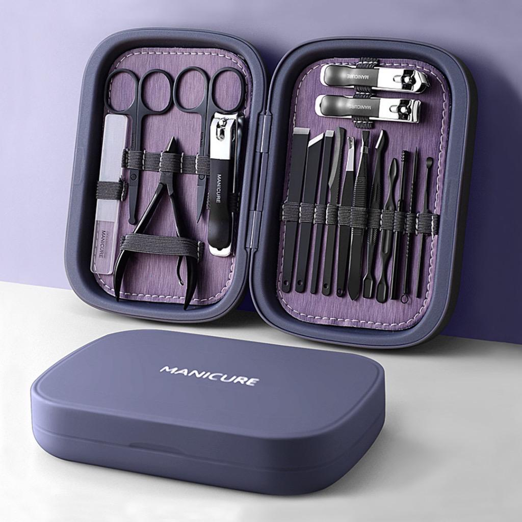 SET-18 IN 1 Manicure Padicure Alat Potong Kuku Perlengkapan Gunting Kuku 1set isi 18pcs