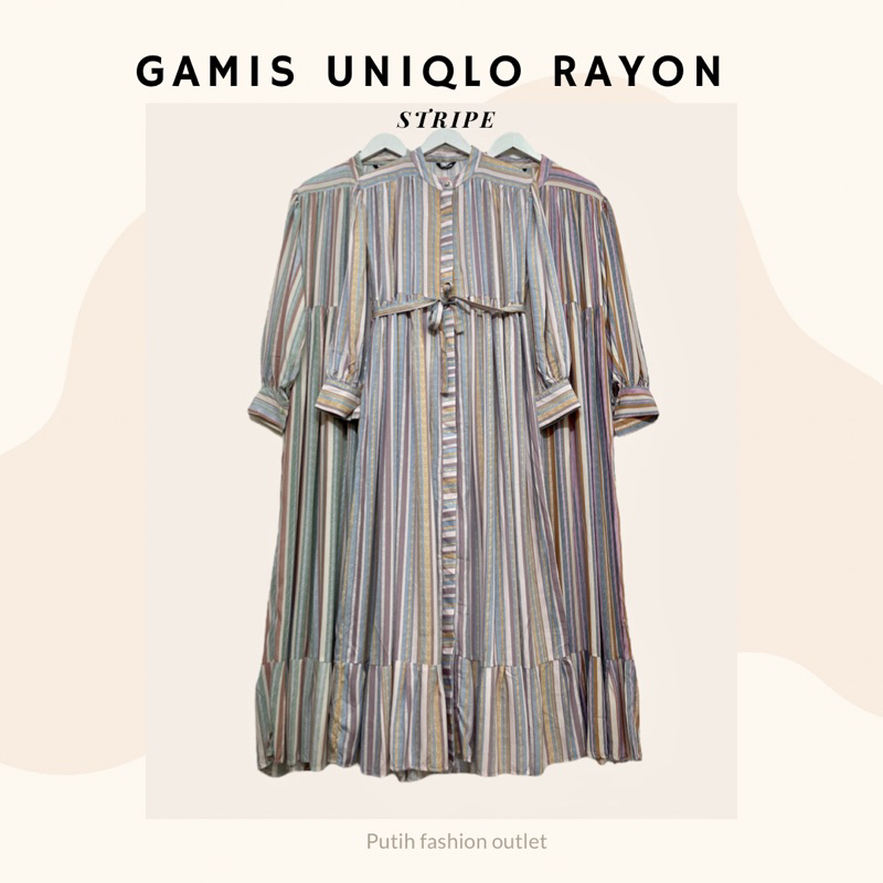gamis  uniqlo rayon strip