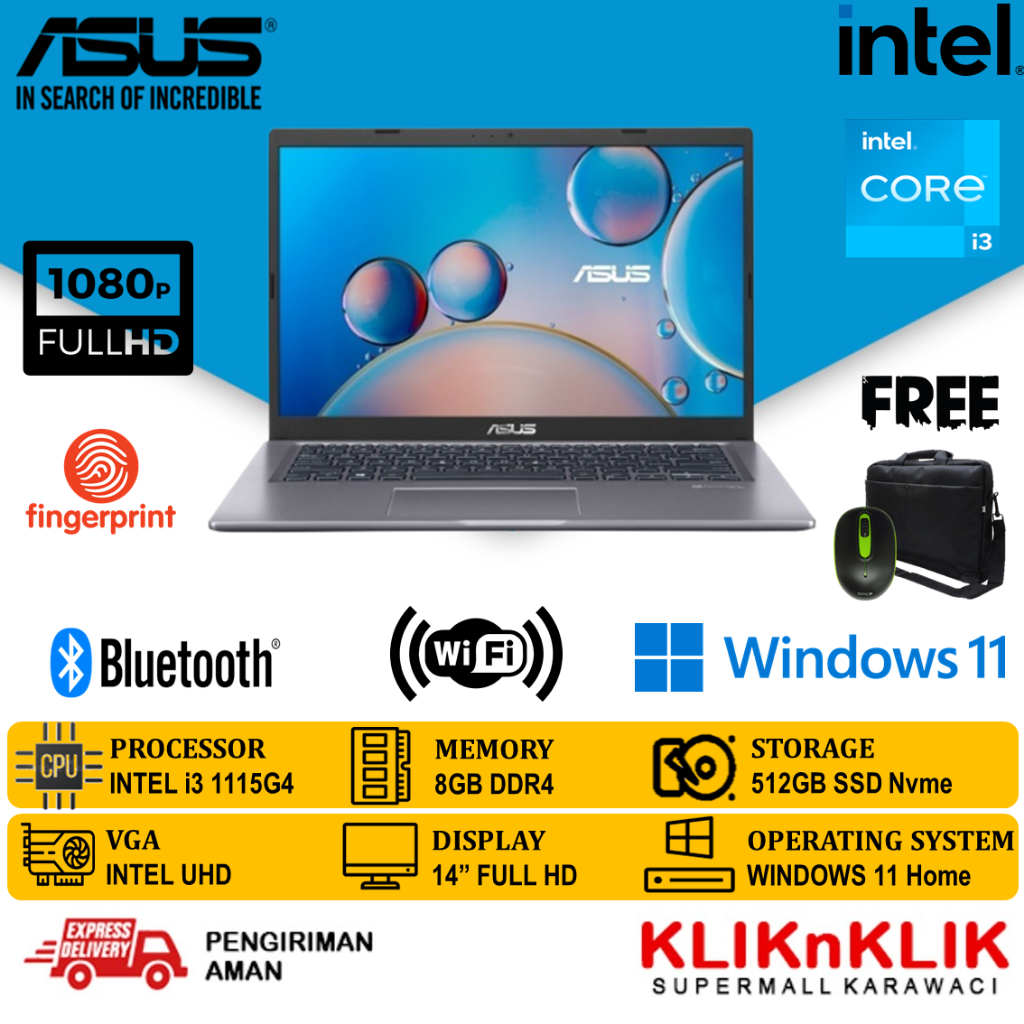 Laptop Asus Vivobook 14 F415EA i3 1115G4 20GB 512GB SSD 14 FHD Windows 11