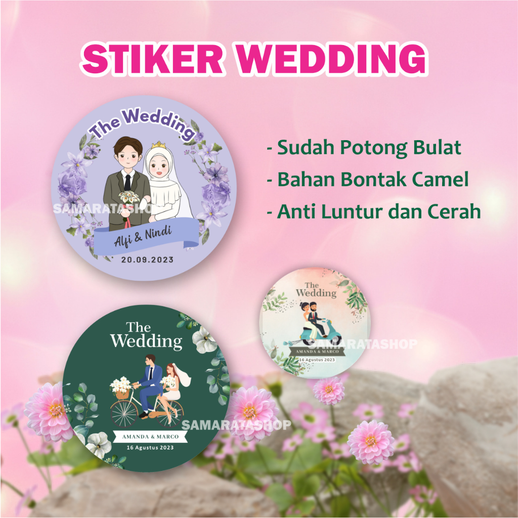 

Stiker Wedding Stiker Souvenir Pernikahan Custom Bulat