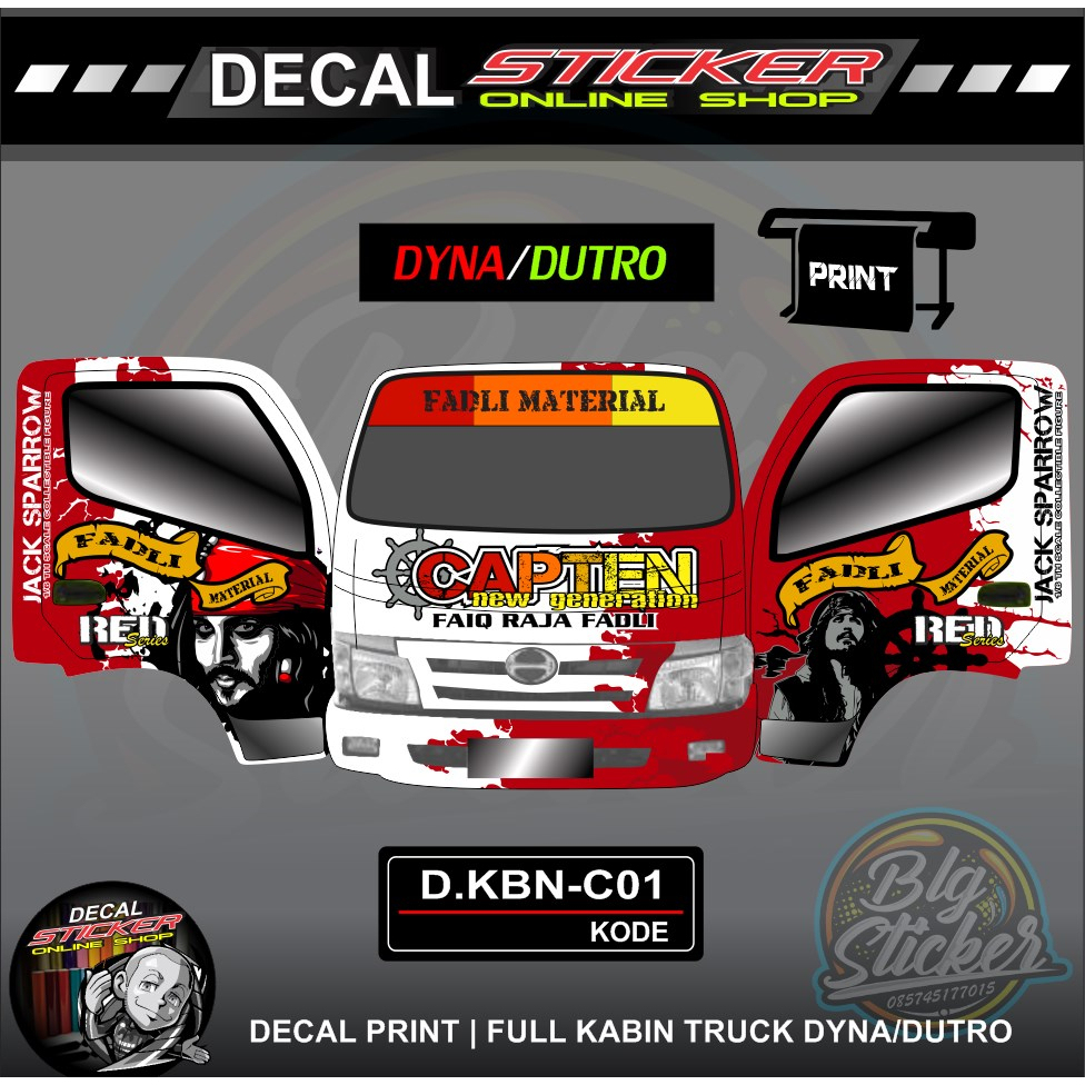 STIKER MOBIL TRUK DUTRO/DYNA DECAL PRINT FULL KABIN KEREN MURAH