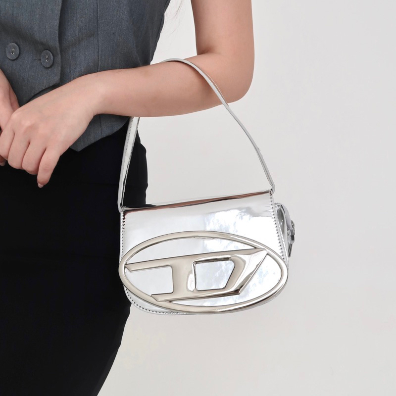 Lena Bag - Tas Diesel Silver Wanita Dengan Tali Sling | Saj The Label