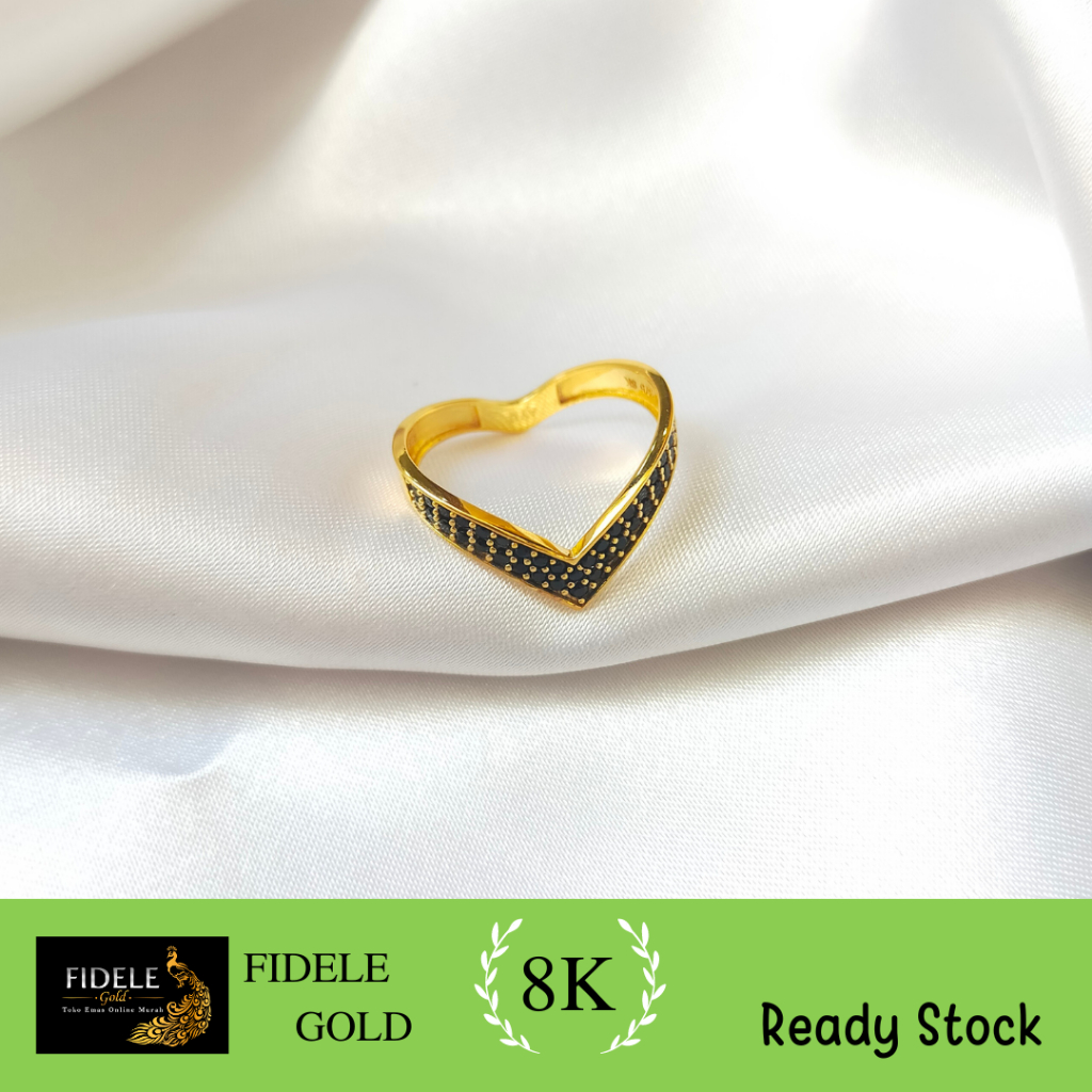 Cincin Aurel Permata hitam Cincin Nagita Emas Asli 8k Kadar 375 emas muda cincin permata