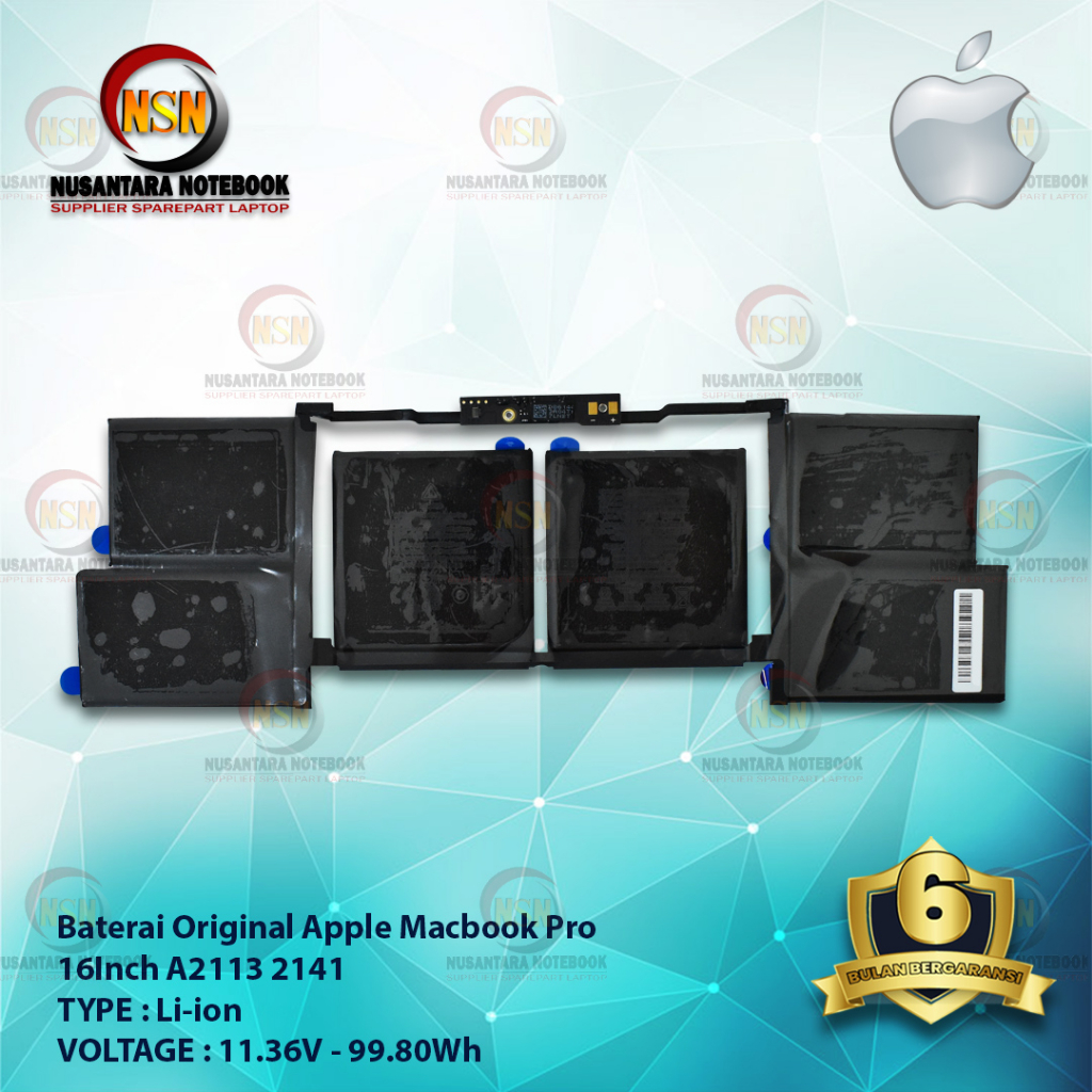 Baterai Original For A2141 A2113 11.36V 99.80Wh