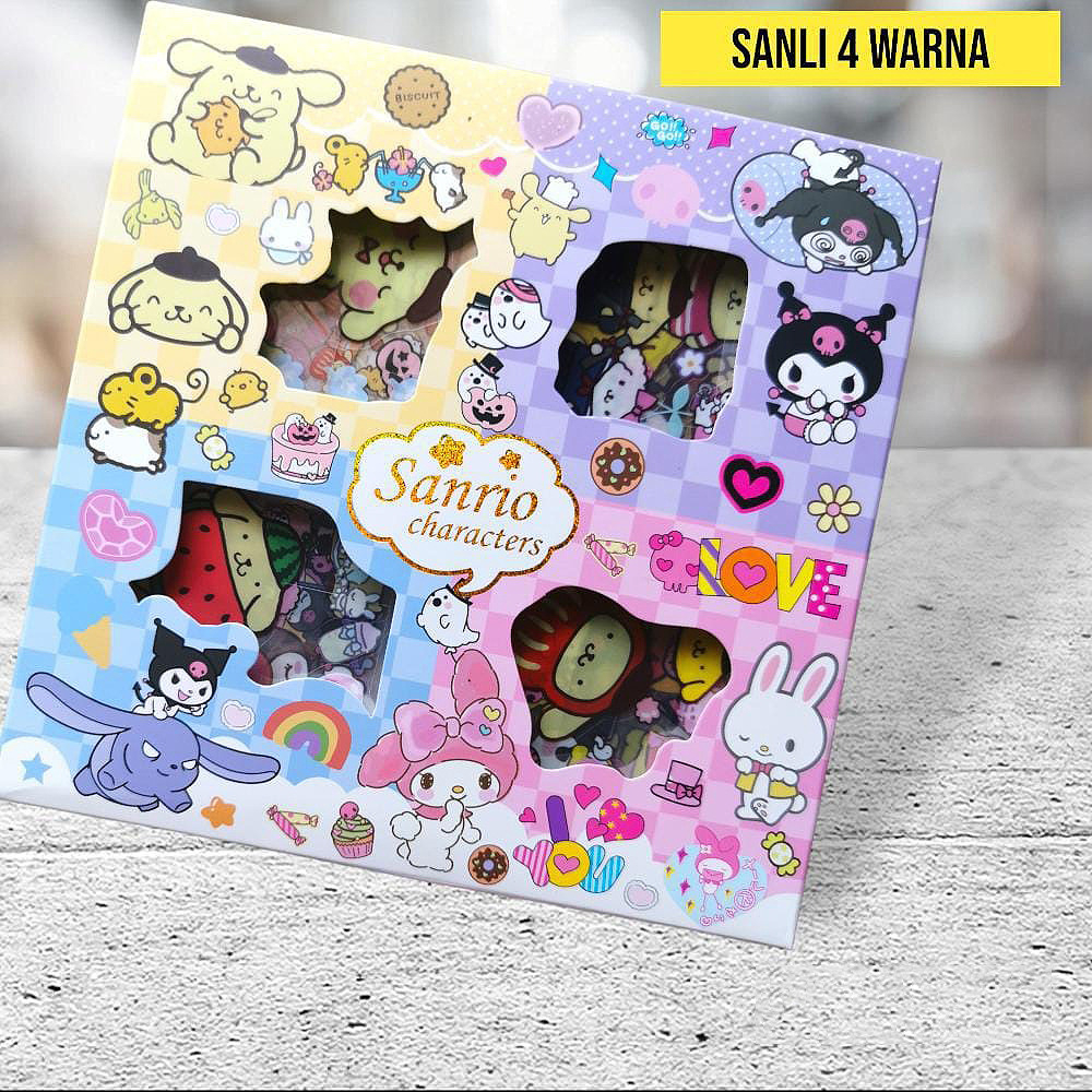 

STIKER ISI 100 PET MOTIF KARTUN KUROMI CINNAMOROLL MY MELODY POMPOMPURIN LOTSO UNTUK SCRAPBOOK DIY