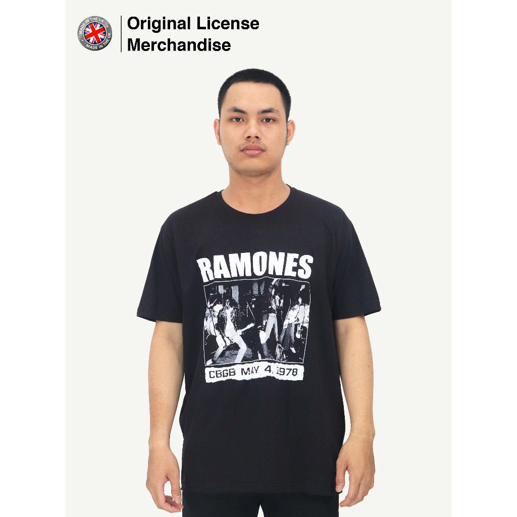 Kaos Baju Band Musik Pria Wanita Dewasa Pendek Katun Premium Import Official RAMONES Original CBGB 1