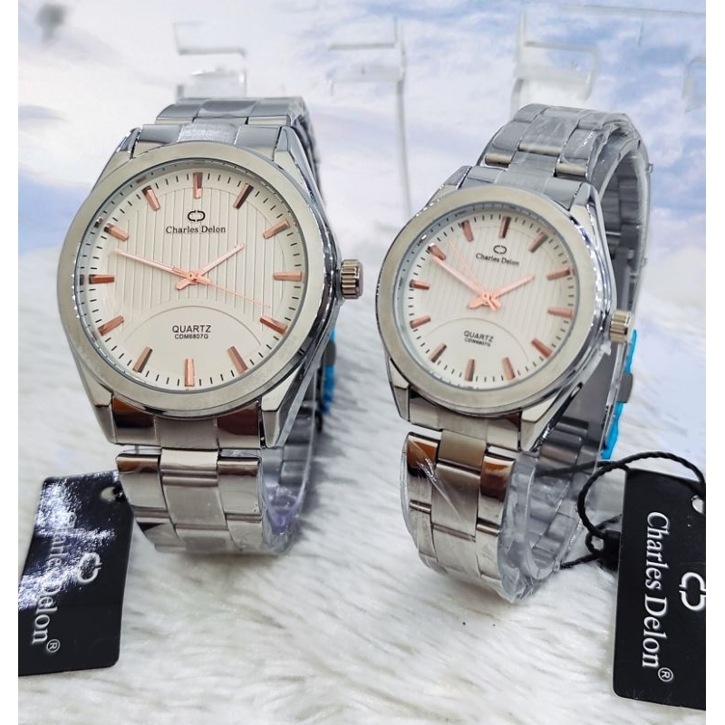 Jam tangan couple keren Charles Delon rantai new arrival