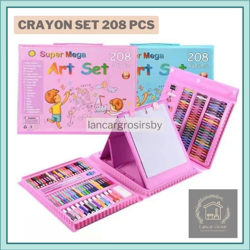 

(LGS) Krayon Set 208 | Peralatan Lukis Mewarnai Anak | Perlengkapan Menggambar Sekolah