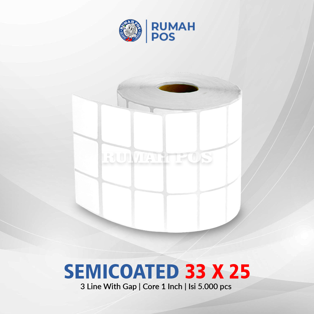 

Stiker Label Barcode 33 X 25 Kertas Sticker SEMICOATED 33x25 Isi 5000 pcs