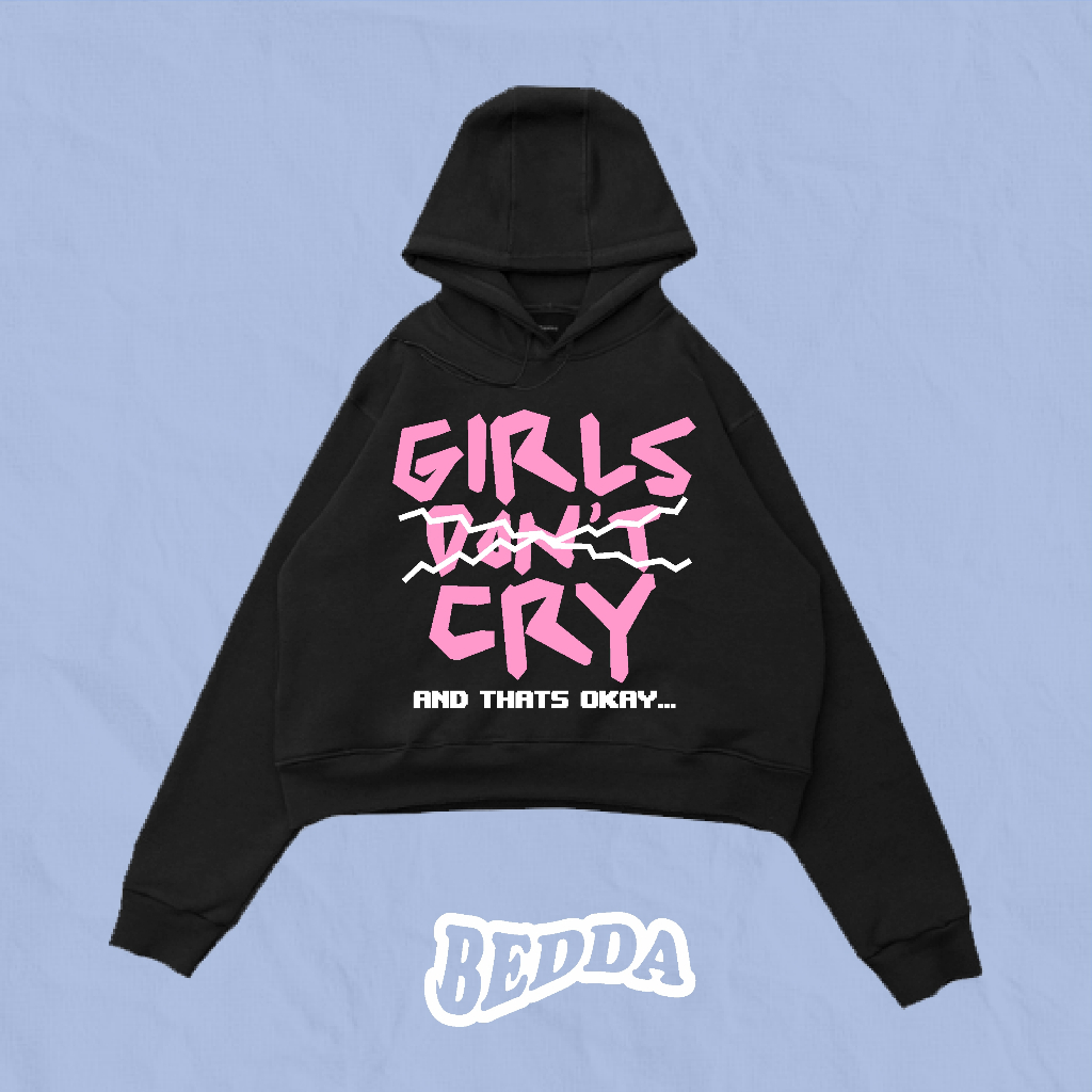 Bedda Crop Hoodie Unfinished Girls dont Cry Fleece 280gsm