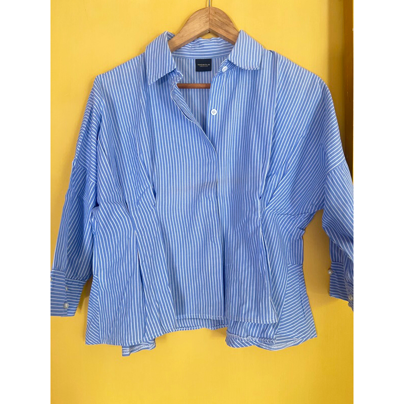 (PL) Preloved Magnolia Blouse Magnolia Kemeja Tunik Baju Second Zara baju wanita pemakaian pribadi m