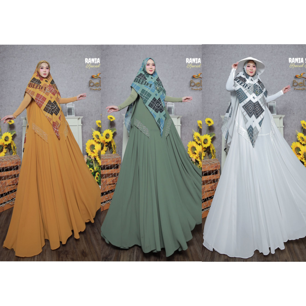 GAMIS SYARI PREMIUM GAMIS MEWAH RANIA SYARI GAMIS POLOS TERBARU GAMIS WARNA LEMBUT