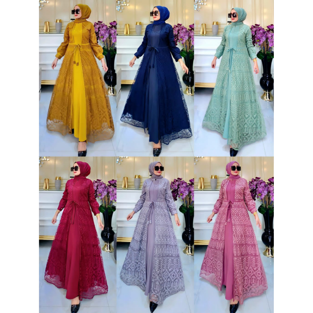 DRESS MEWAH TERBARU SARAH DRESS DRESS WANITA SYARI