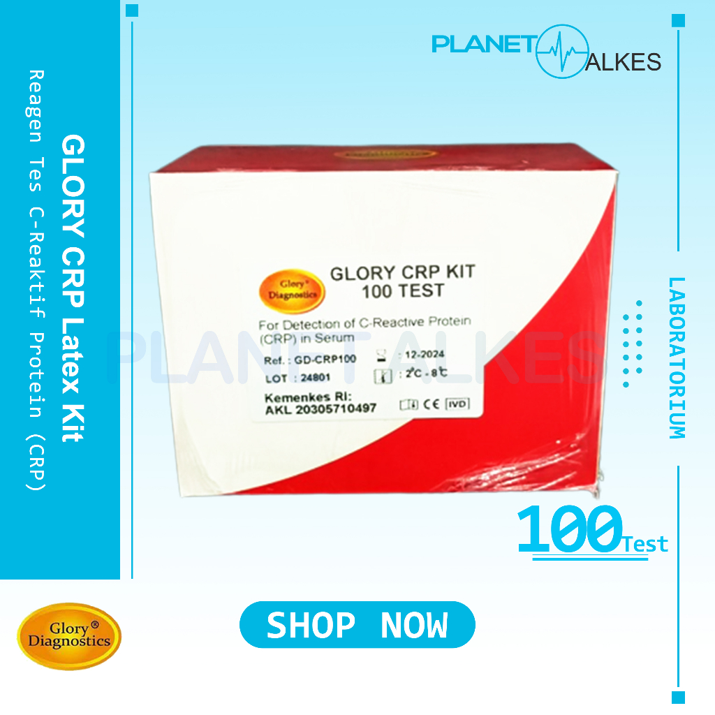 CRP Latex Kit 100 Test GLORY Diagnostics CRP (C-Reactive Protein) Latex Kit 100T  ED 06/2027