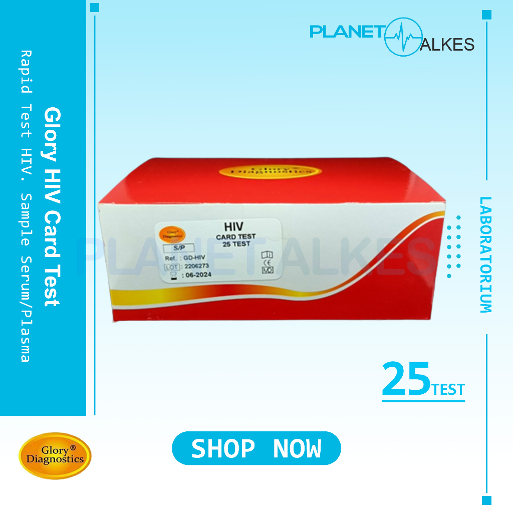 Alat Test HIV Cassette Test 25 Test Glory Diagnostics / HIV Strip Glory isi 50 Test Strip