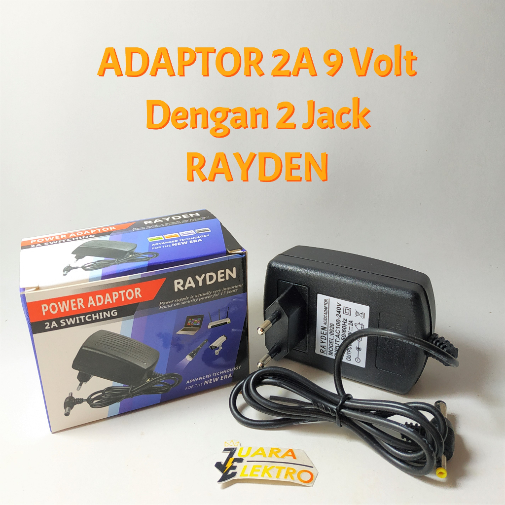 Adaptor 9V 2A Dengan 2 JACK | AC/DC Adaptor Model 0920 Pengubah Arus AC/DC 9 Volt / 2 Ampere