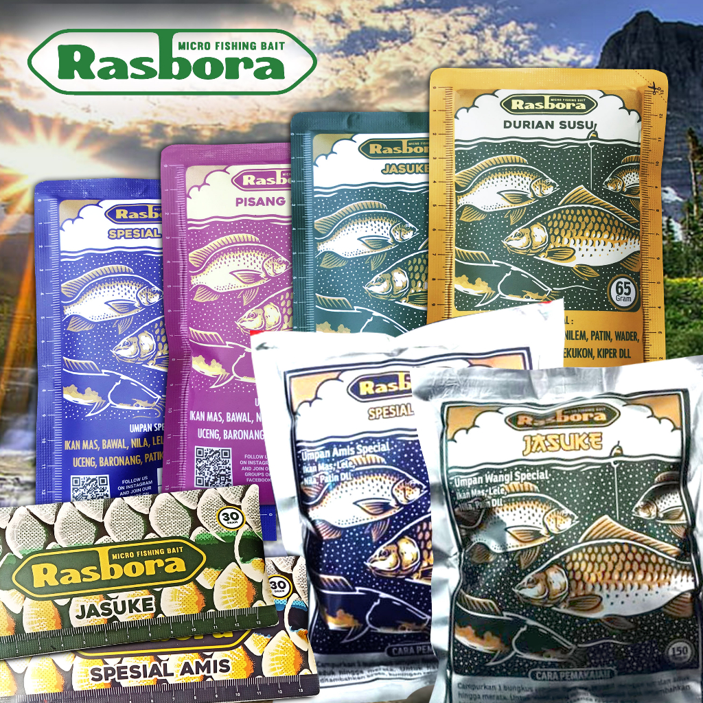 UMPAN IKAN MAS RASBORA JASUKE DAN SPESIAL AMIS kemasan 30g, 65g atau 150gr