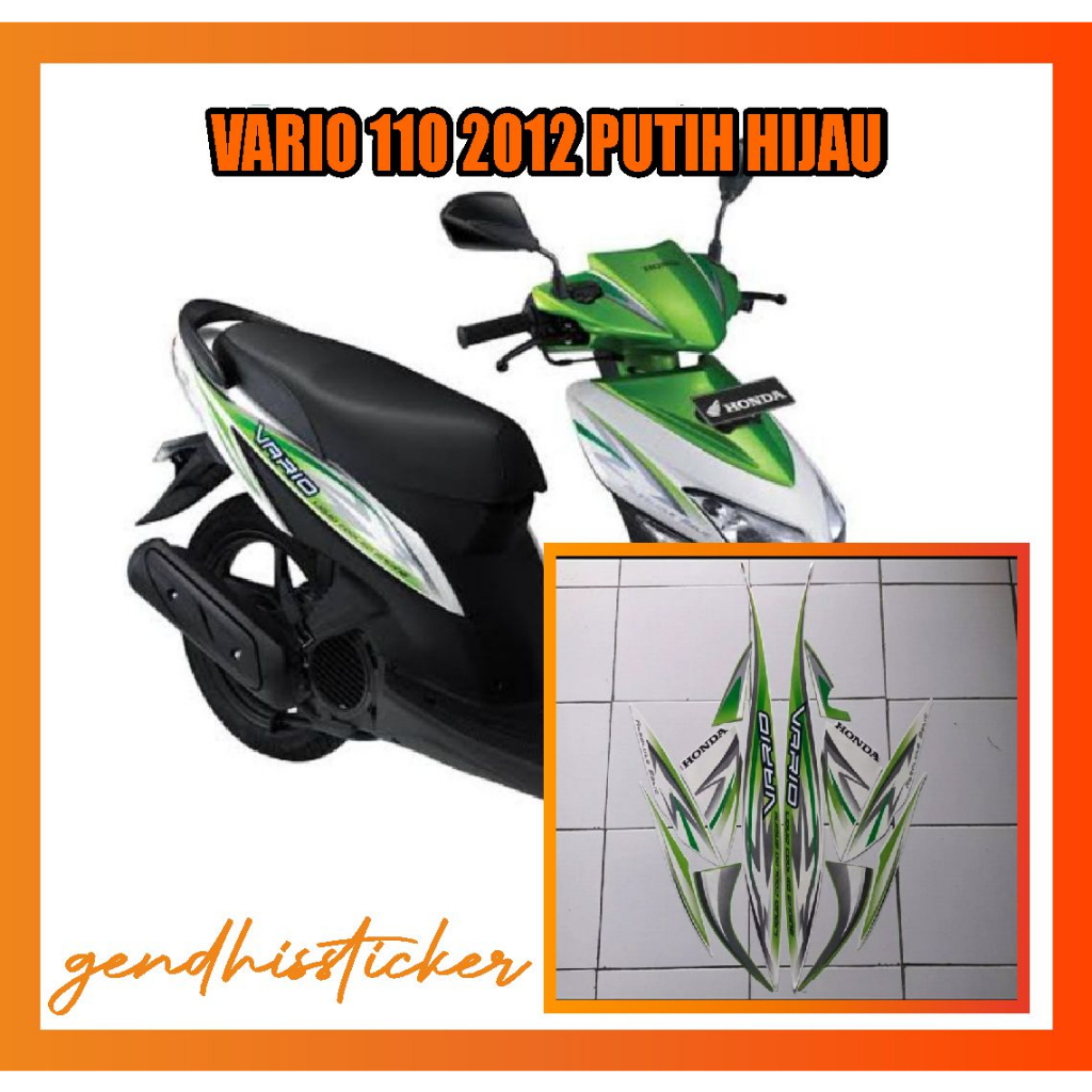 striping motor vario 110 2012 putih hijau