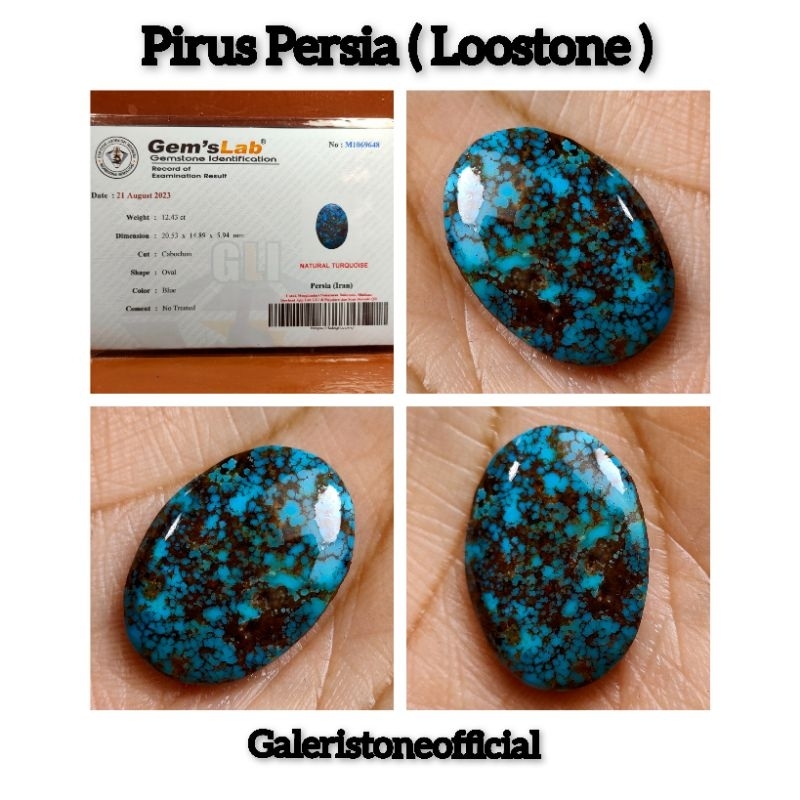 BATU AKIK PIRUS PERSIA LOOSTONE + memo