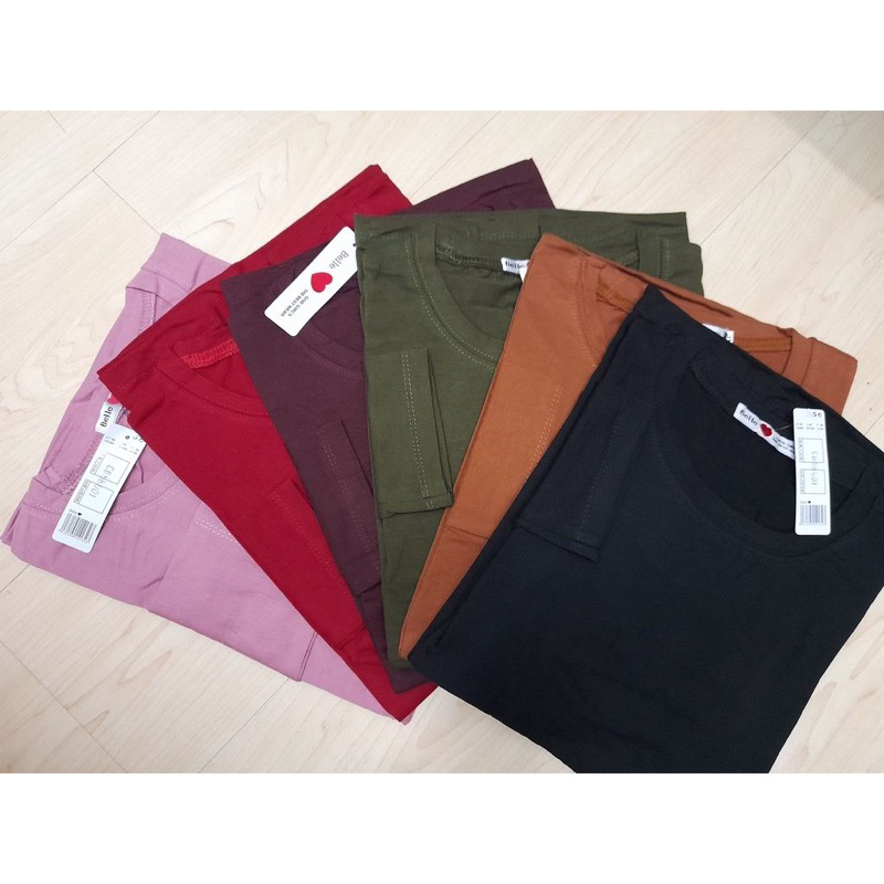 kaos belle polos tangan panjang krah bulat/o