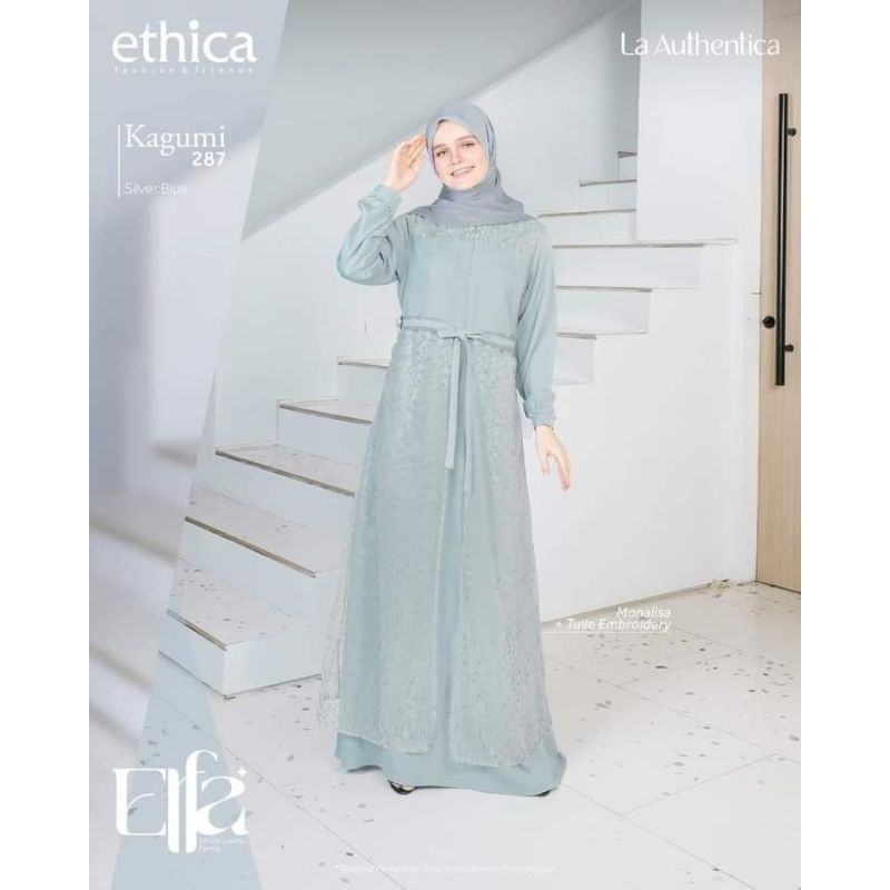 Gamis kagumi 287 silver blue Ethica