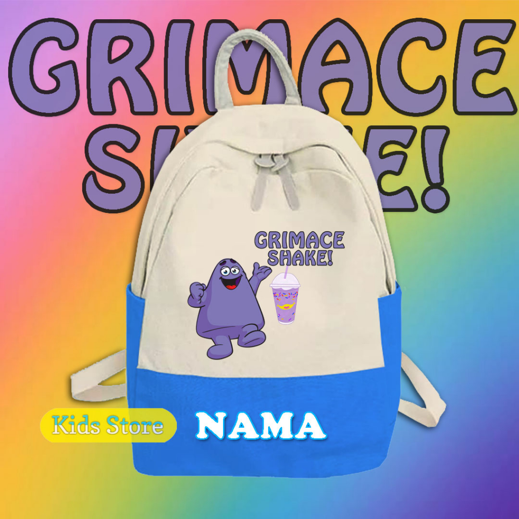 TAS ANAK GRIMACE'S SHAKE MCD RANSEL ANAK GRIMACE'S SHAKE MCD BACKPACK GRIMACE'S SHAKE MCD FREE CETAK