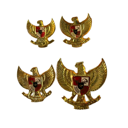 Pin Garuda Kuningan Emas Kecil Besar | Pin Bros Peci Paskibra Garuda