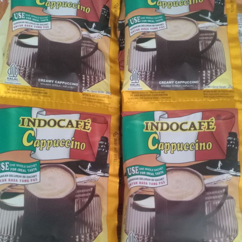 

Indocafe Cappucino Minuman Serbuk Kapucino 1 Renceng Isi 10 Sachet x @25g