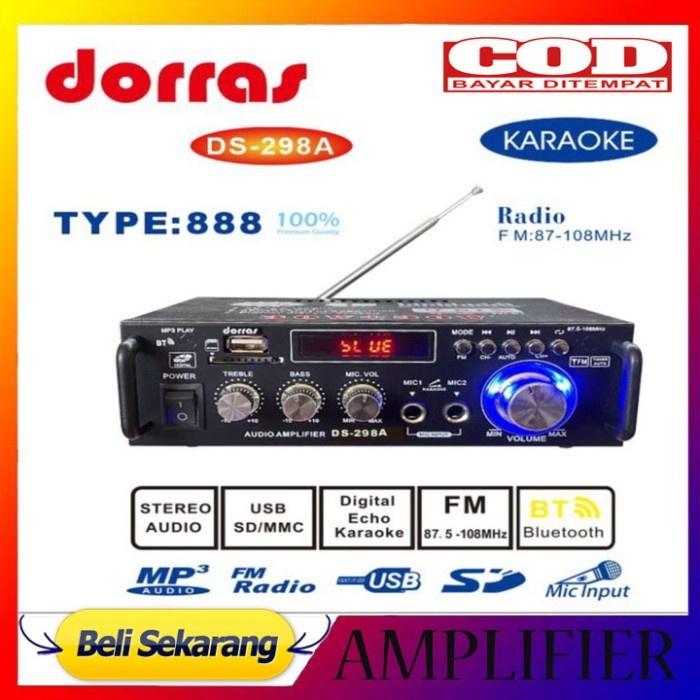 Power Amplifier Dorras DS-298A 600 Watt Amplifier Bluetooth Karaoke.