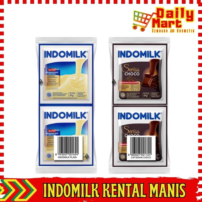 

INDOMILK KENTAL MANIS COKLAT / KENTAL MANIS PUTIH KEMASAN SACHET (6 X 37 GRAM) / KRIMER KENTAL MANIS / SUSU KENTAL MANIS HARGA HEMAT TERMURAH