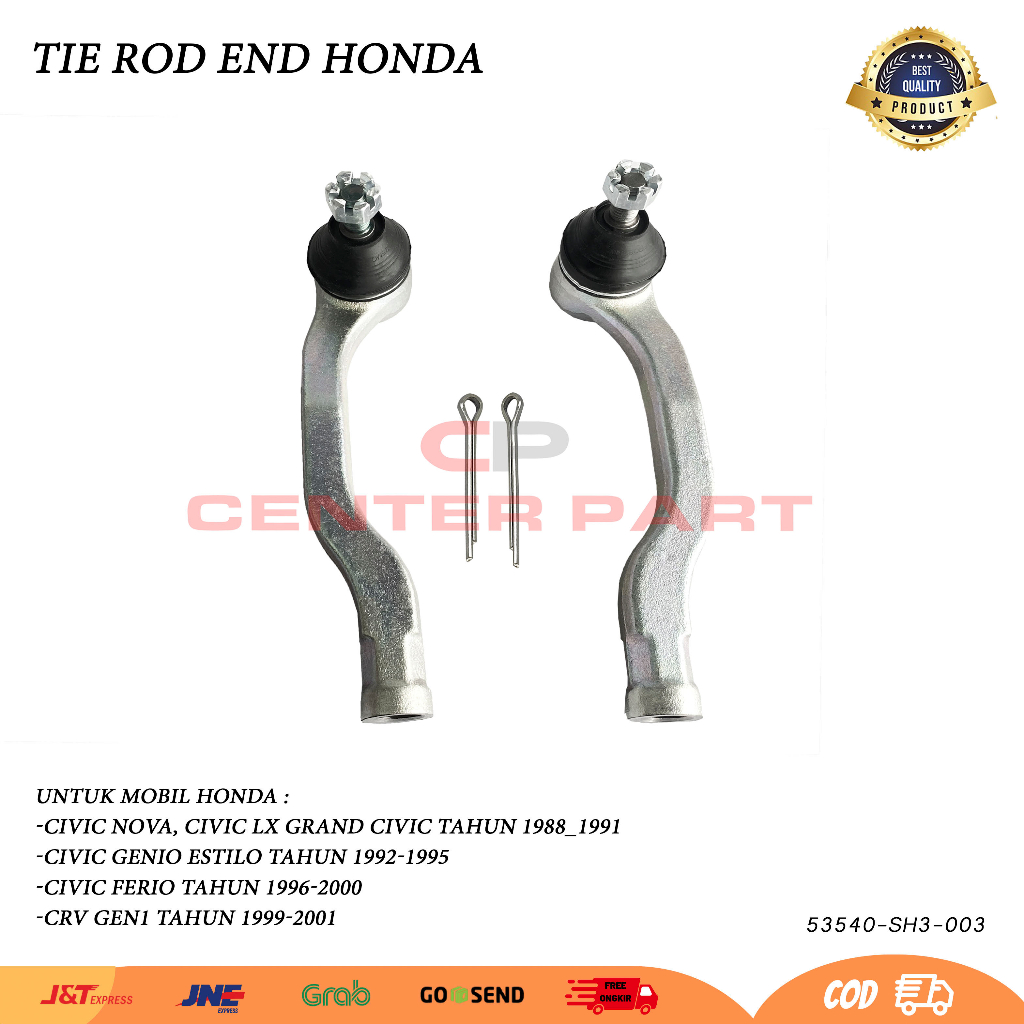 Tie Rod End Tirod Terod Bola Stir Honda  Civic Nova Nouva Civic Lx Grand Civic 1988 1989 1990 1991 G