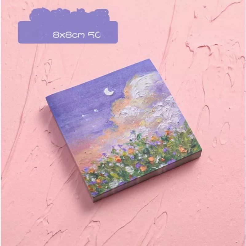 

Sticky Memo Notes Aesthetic Kertas Tempel Oil Painting Scenery Lukisan Minyak