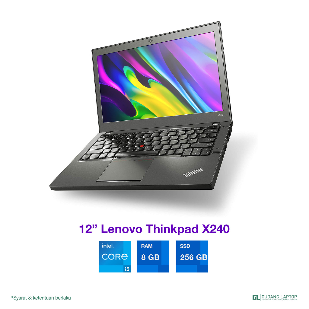 PROMO LENOVO THINKPAD X240 X250 | Core i5 GEN 4 | Ram 8 GB | SSD 128 GB |LAYAR 12 INC