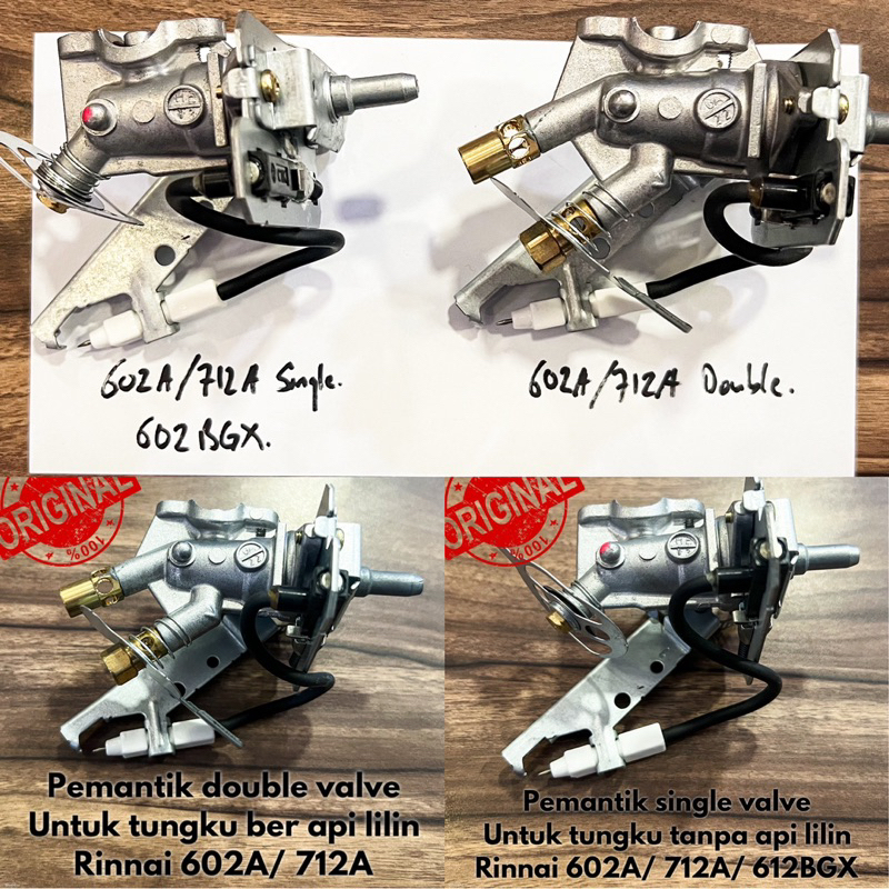 Mesin Pemantik Model Rinnai Kompor Gas - Gas Valve Single Valve Double TYPE 511A 602A 712A 602BGX PE